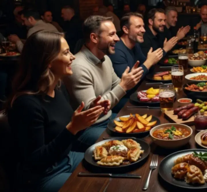 Stół z daniami i przekąskami w UrbanNew