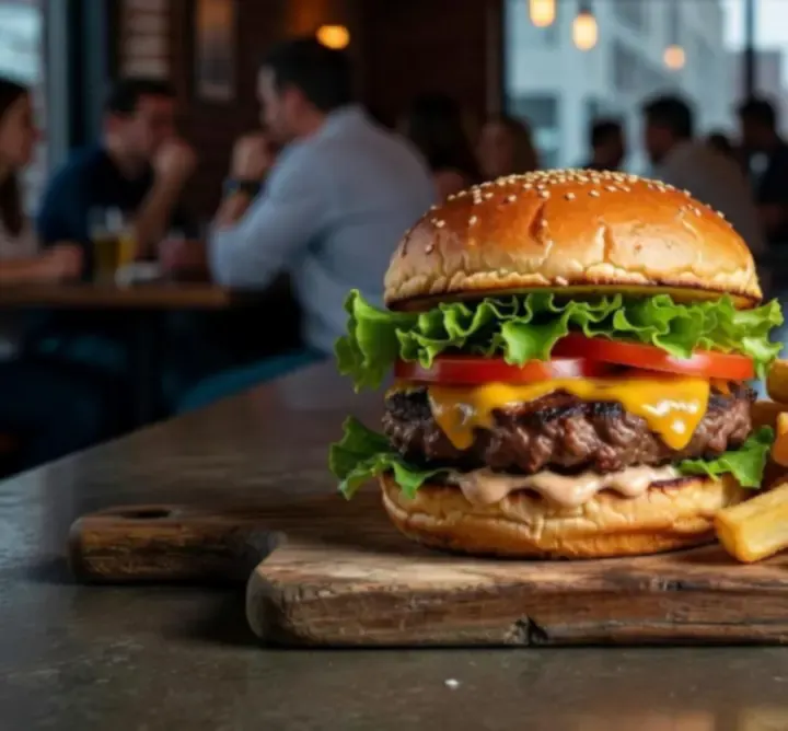 Burger premium serwowany w UrbanNew