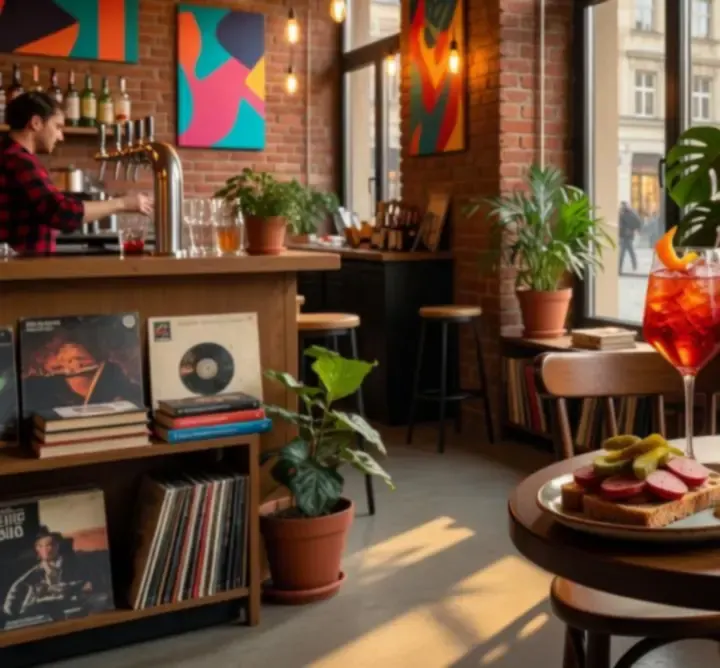 Bar UrbanNew z wyróżnionymi promocjami na drinki.